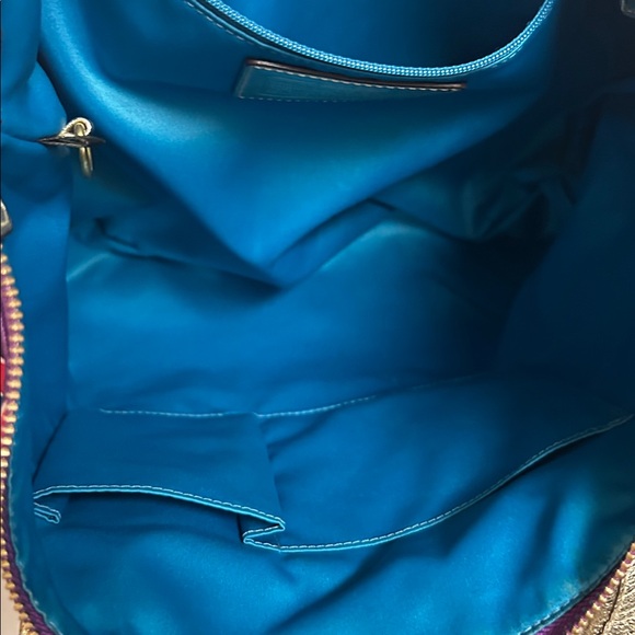 Coach Poppy Pop Gold Metallic Glitter Trim Tote Bag, 15”L x 14”H X 4”W - Picture 11 of 11